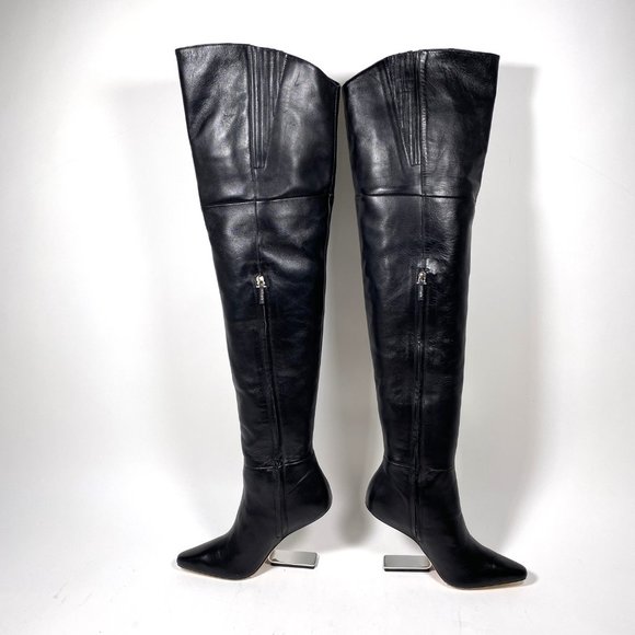CULT GAIA Black Leather Knee High 'Yasmina' Boots - Picture 4 of 12